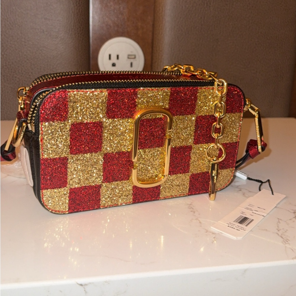 The Snapshot crossbody Red, Gold, black $395